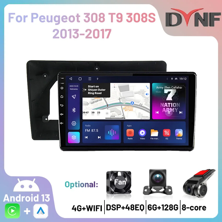 

Car Radio Android Carplay Multimedia Player GPS Navigation Autoradio For Peugeot 308 308SW 408 RCZ 2010 2011 2012 2013 2014-2017