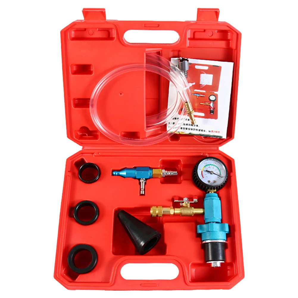 

Radiator Coolant Refill Tool Adapter Hoses Cooling System Radiator Vacuum Purge Fill Tool Set With Vacuum Gauge