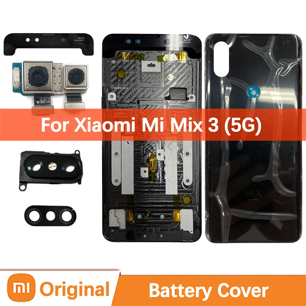 

Оригинальная задняя крышка батарейного отсека для Xiaomi Mix 3, задняя крышка, детали для телефона, сменная Крышка корпуса M1810E5, передняя рамка для объектива камеры