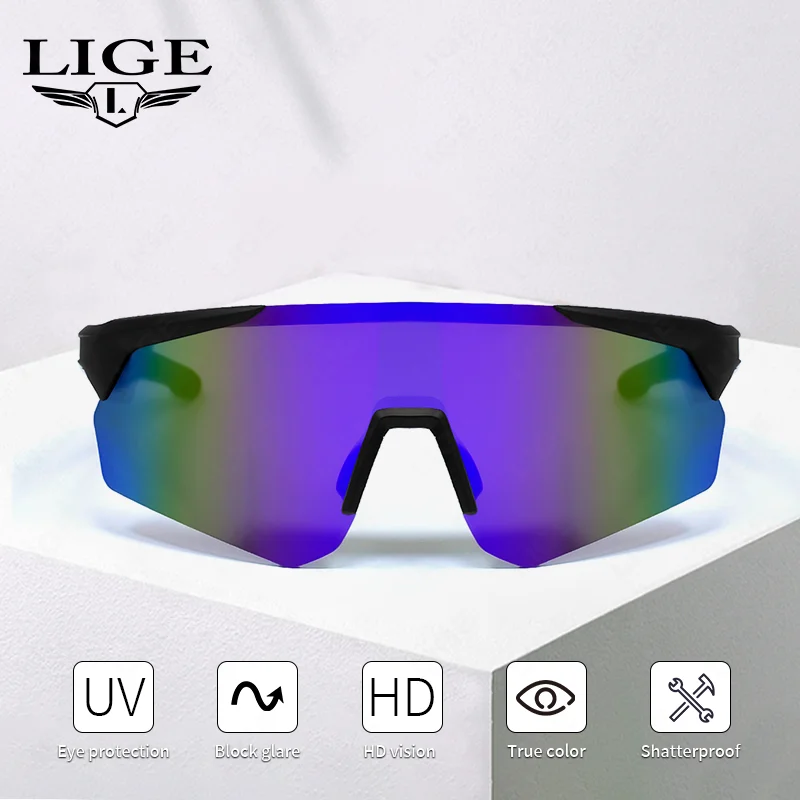 LIGE New Camera Smart Glasses Bluetooth Voice Assistant Music Glasses Smart Sports UV Protection Sunglasses Anti-Blue Eyeglasses