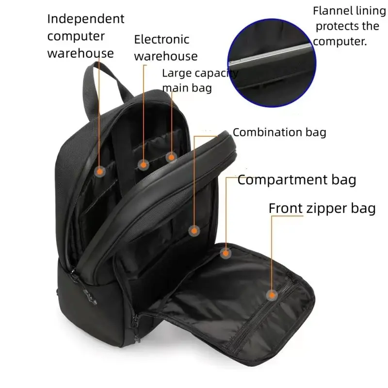 Men's Business Backpack Outdoor Waterproof Travel Bag Computer Student Bag Large-capacity Computer Bag  Student Schoolbag