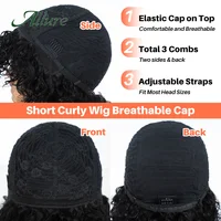 Perruques Bob Courtes Bouclées en Cheveux Humains, Perruques Afro Bouclées avec Frange, Perruques Bob Jerry Bouclées Sans Colle Prêtes à Porter, Perruques Brésiliennes en Cheveux Humains 6
