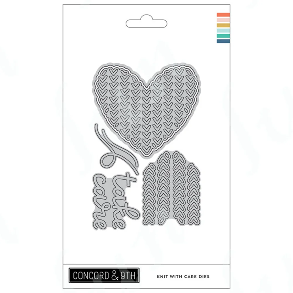

Knit with Care Heart Die Cutting Dies Scrapbooking DIY Album Make Paper Card Embossing Craft Supplies Decoration Punch Stencil
