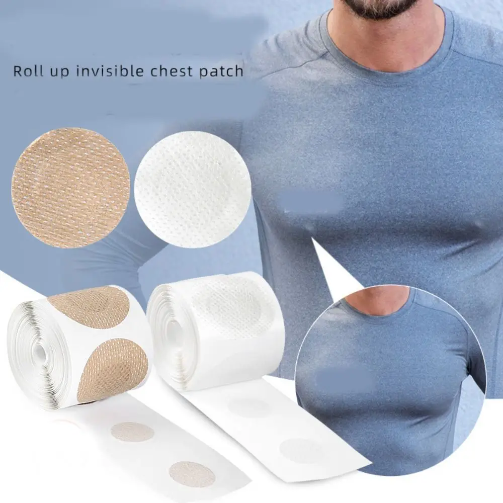 100pcs Traceless Men Nipple Cover Waterproof Breathable Chest Sticker Reusable Sweatproof Breast Patch Outdoor Activities