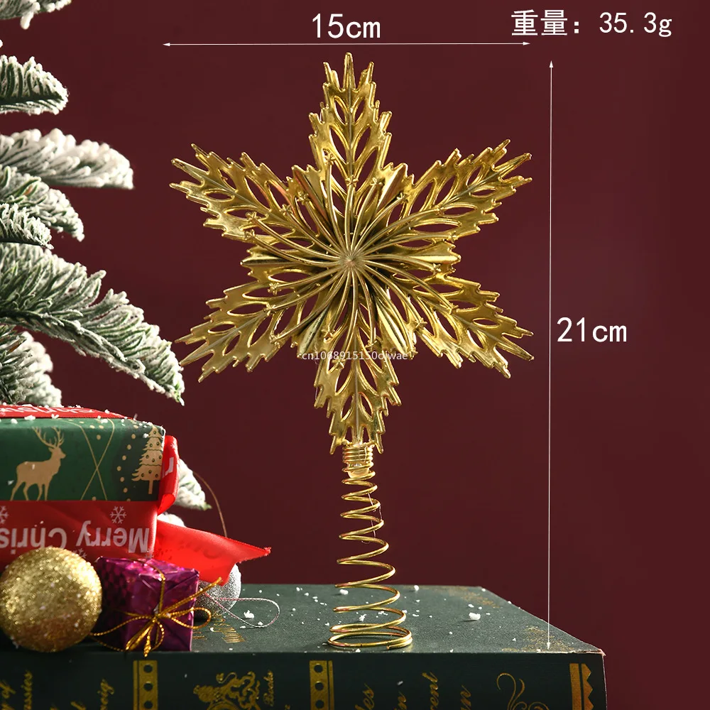 1pc Christmas Tree Topper Christmas Gold Treetop Portable Gold Tree Decoration for Hotels Restaurants Shopping Centers christmas tree decoration