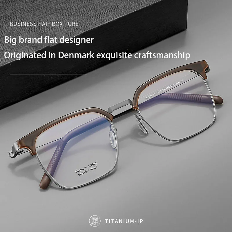 

2606 men TR eyebrows eyeglasses frame, designer specially designed pure titanium ultra-light half frame myopia optical frame