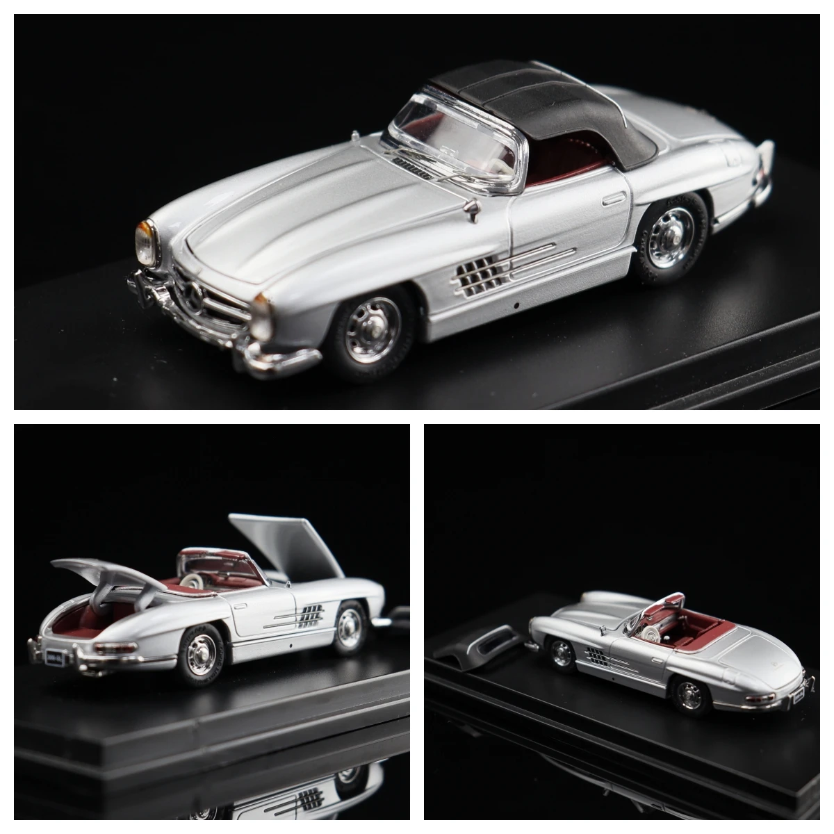 

DCM 1:64 MB 300 SL Roadster Convertible silver soft top Diecast Model Car Collection Limited Edition Hobby Toys