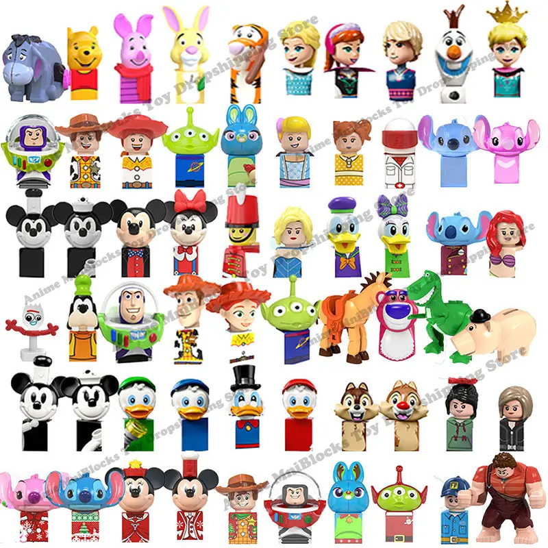 WM blocks Disney anime bricks movies mini action toy figures building blocks Frozen Stitch Angel Toy Story Woody Buzz Lightyear disney 10pcs 501st legion clone snowtroopers troopers building blocks bricks star action figures wars kashyyyk 41st elite toy