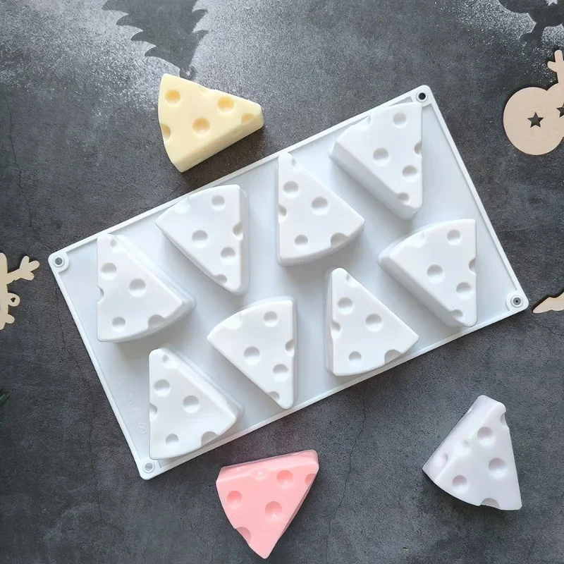 8pcs Cheese Candle Silicone Molds DIY Handmade Soap Gypsum Crafts Resin Cement Candle Making Supplies For Home Decor silicone mold silicone candle mold aromatherapy candle mold silicone candle molds candle mold