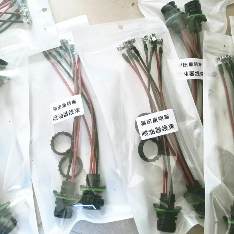 For Foton Cummins Injector Wiring Harness Assembly 4-pin Plug Socket And Injector Rubber Ring