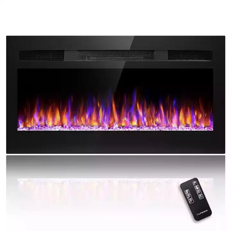 New 3D Electric Fireplaces Home Heater Indoor Stoves Recessed Wall Mounted Decor Flame Electric Fireplaces 31"36"43"50"60"72"