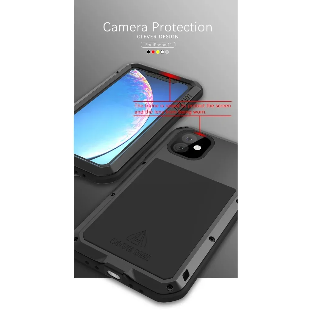 Rugged Aluminum Dustproof Shockproof Phone Case - Heavy Duty 360° Protection Armor Cover
