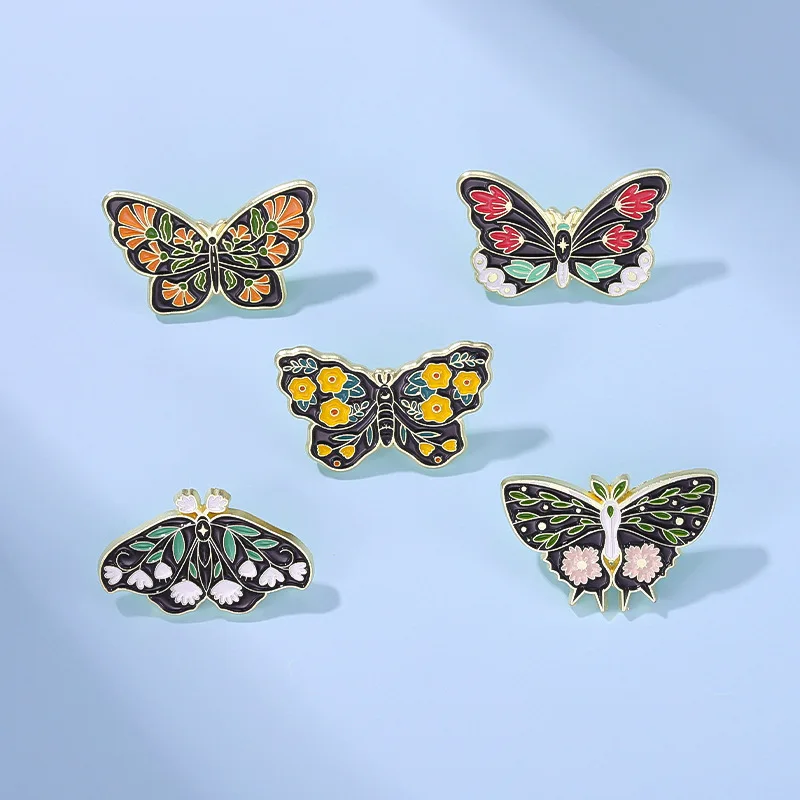 

Cartoon cute butterfly brooch plant flower butterfly insect alloy badge sweet clothes accessories jewelry