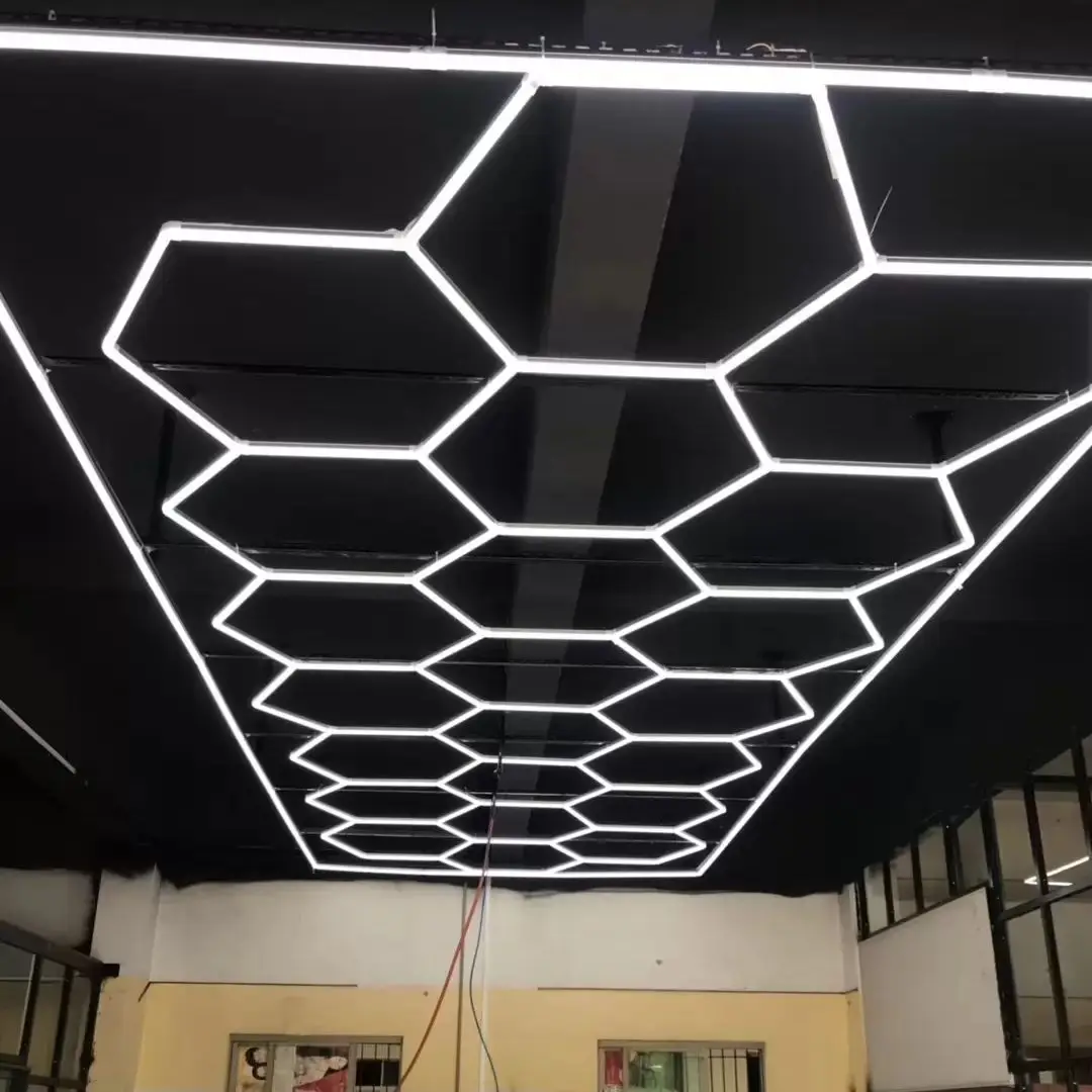 3.6*6M Hexagonal Garage Led Lighting for Auto Detailing Workshop Honeycomb  Lamp 6500K - AliExpress