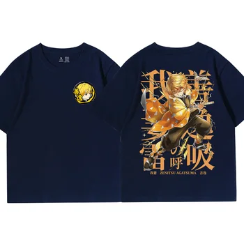 Anime Demon Slayer Zenitsu T Shirt Men Summer Japanese Manga Kimetsu No Yaiba Tshirt Inosuke Graphic T-shirt Short Sleeve Male 5