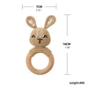 1Pc Bunny Bear Wooden Ring Crochet Cartoon Animal Rabbite Rattle Toy Mobile Pram Crib Newborn Molar Chewing Teether Education 6