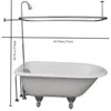 Clawfoot bath shower faucet and rectangular combination set - 3/8-8-inch chrome center diverter faucet - 3/4 "MIP connection 3