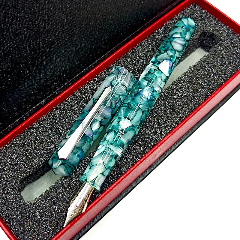 

Penbbs 491 Acrylic Resin Classic Fountain Pen Excellent F0.5mm Hand Crafted Nib Luxury Business Office Writing Ink Pens With Box