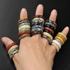 Healing Crystal Rings For Women Men 5pcs/set Natural Stone Amethysts Hematite Lapis Lazuli Round Finger Rings Set Party Jewelry
