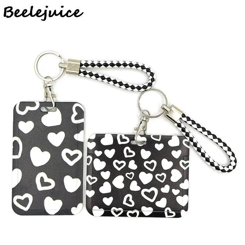 

Black Love Heart hand Wristlet Lanyards Cool Neck Strap webbings ribbons Phone Keys ID Card Holder Lanyard Keys DIY Hang Ropes