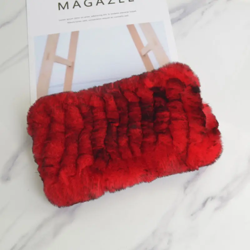 Hot Sale Brand Women Real Rex Rabbit Fur Scarf Girls Warm Soft Knitted Good Elastic Rabbit Fur Headband Natural Fur Ring Scarves - Image 4