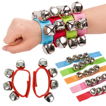 1 Pairs Wrist Bells Kids Jingles Shake Rattles Toy Percussion Educational Toys Wearable Not Easy To Deform Orff Bell Ring