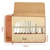 Professional Leather Chef Knife Bag Roll Bag Cleaver Slicer Santoku Storage Pocket Organizer Outdoor BBQ Work Knives Carry Case 4