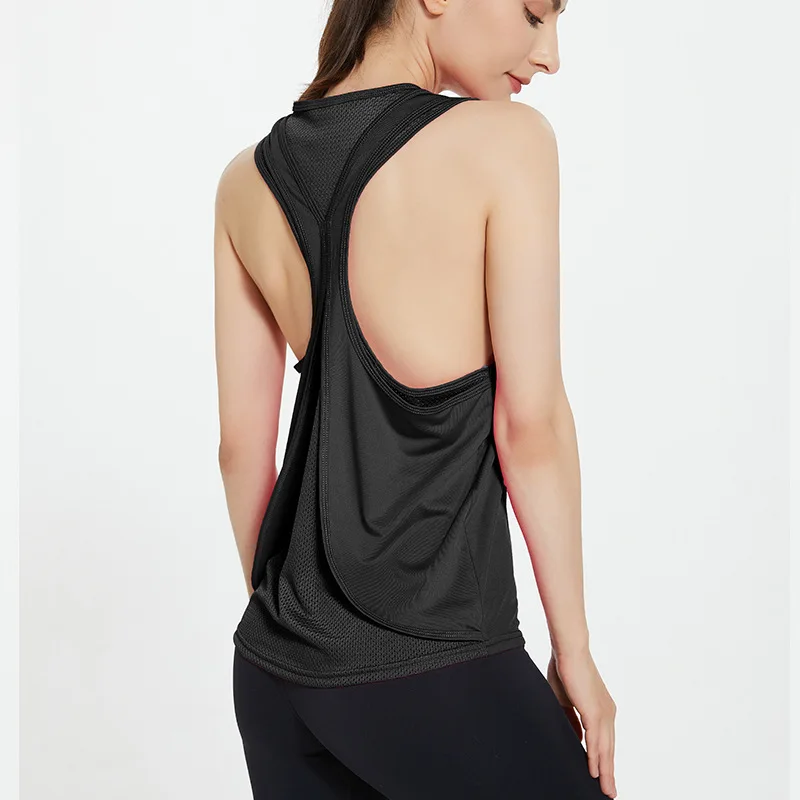 Yoga Shirt Tops for Women Split Backless Breathable Quick Dry Workout Crop Top Sport Tops For Women Fitness