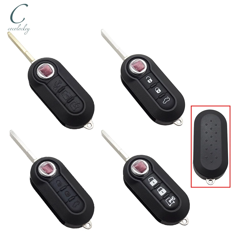 Cocolockey Smart Key for Car Key Shell Case Fob for FIAT 500 Panda Punto Bravo Ducato Stilo Remote Auto Key 3 Button SIP22 Blade xinyuexin 3 buttons silicone car key case cover for fiat 500 flip folding remote key shell for fiat punto panda car accessories
