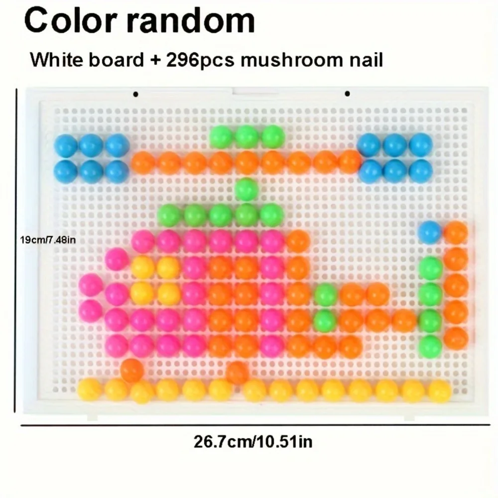 Mushroom Nails Plate Toys Puzzles Jigsaw Puzzle Creative Mosaic Pegboard Educational Toys Educational Building Block Diy Toys 3