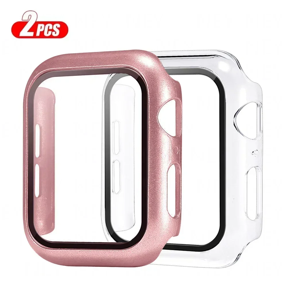 Premium Tempered Glass Screen Protector and Cover for Apple Watch - 2-Piece Set