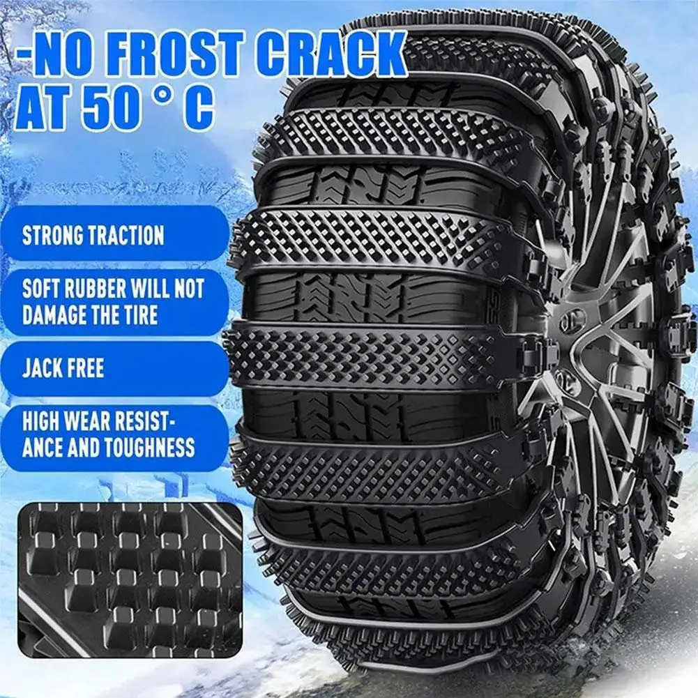 5/10pcs Winter Wheel Tyre Anti-Slip Snow Chain Widen Thicken Car Tire Crawler Type Plastic Anti-skid Chain Ties Emergency Tools