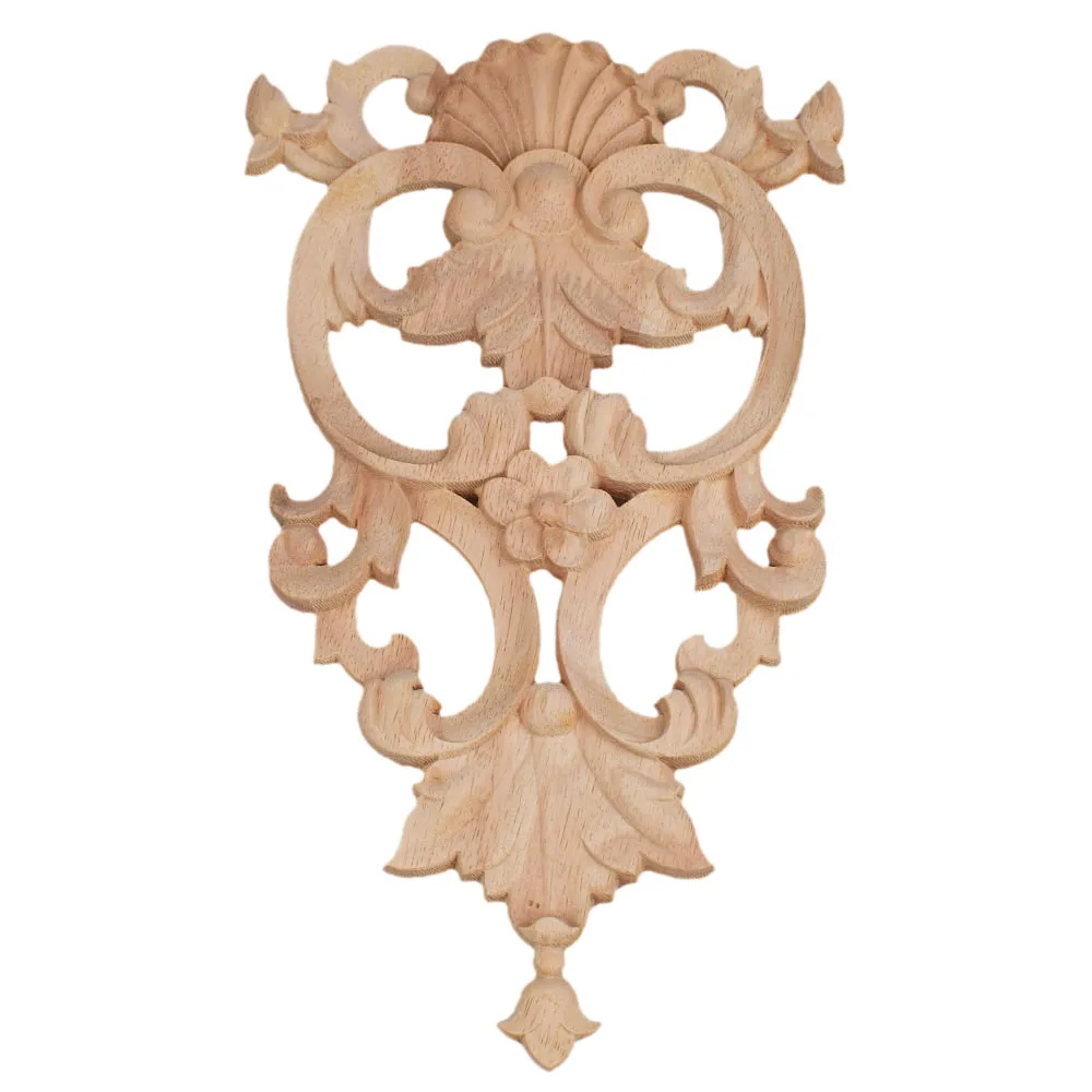 

2PCS 30cm Wood Applique European Trim Decorative Decals Door and Table Decorated with Carved DIY Home Decoration Accessories