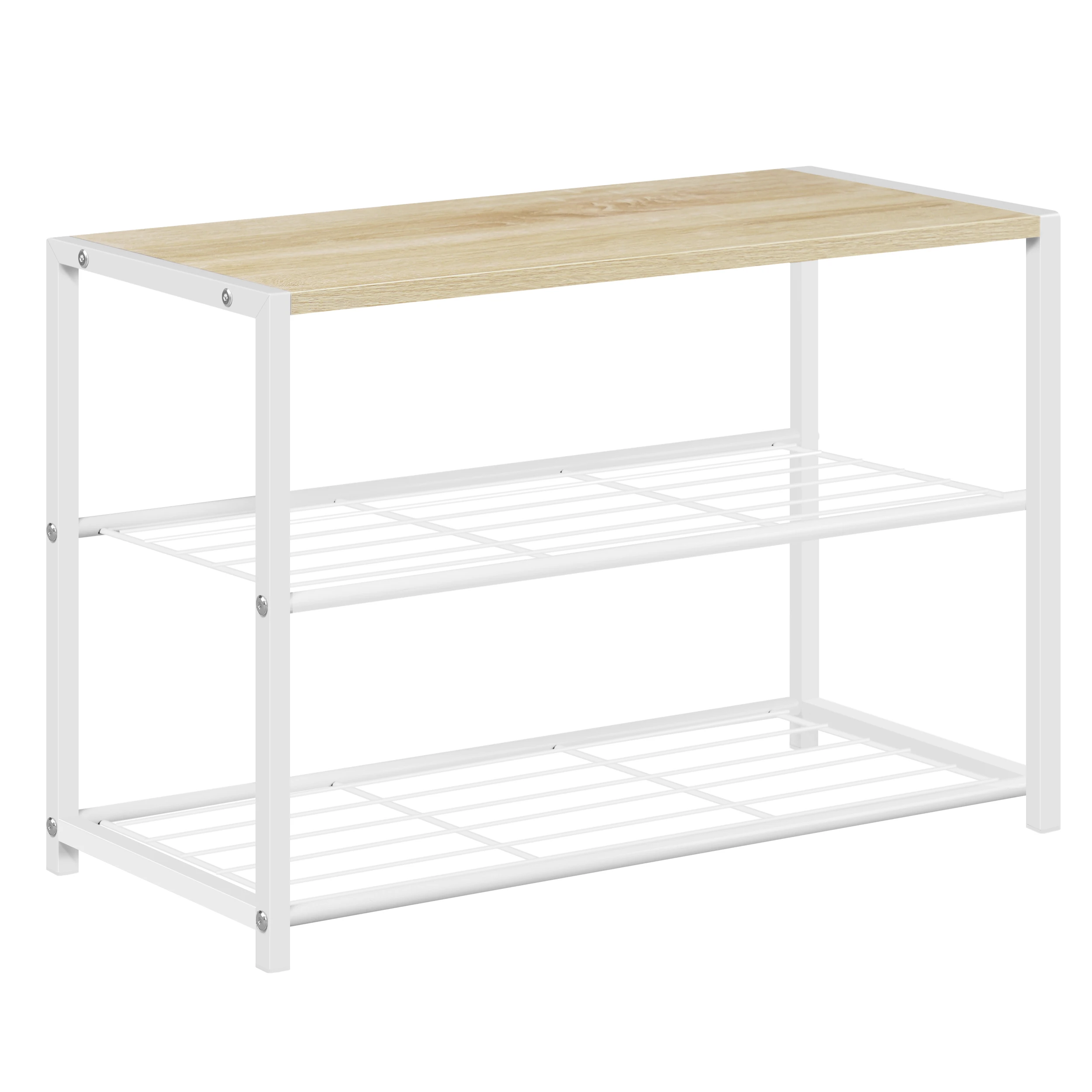WOLTU Schuhregal 2/3/4 Schichten Schuhorganisatoren Metallrahmen Schuhaufbewahrungsregal Schuhbank für Wohnzimmer Eingang Flur Badezimmer – Detail 5