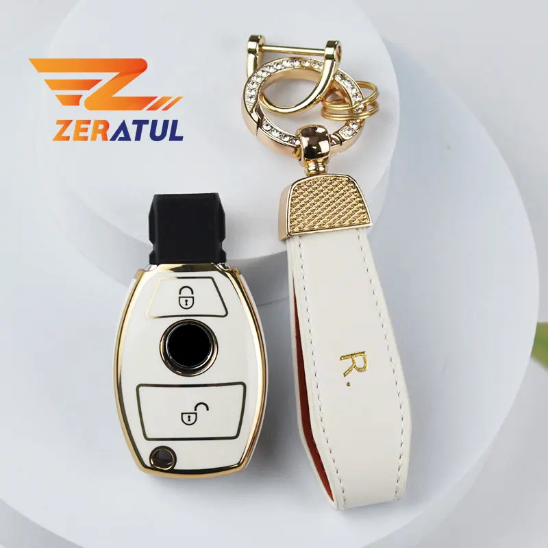 2 Pulsanti Tpu Car Key Case Cover Shell Fob Per Mercedes Benz A B C E R Class Gls Gla Glk Glc Cls Cla Amg W204 W205 W212 W463 W176