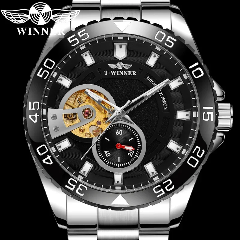 

WINNER Fashion Automatic Mechanical Men Wristwatch Military Sport Male Clock Top Brand Luxury Skeleton Business Man Watch 8195
