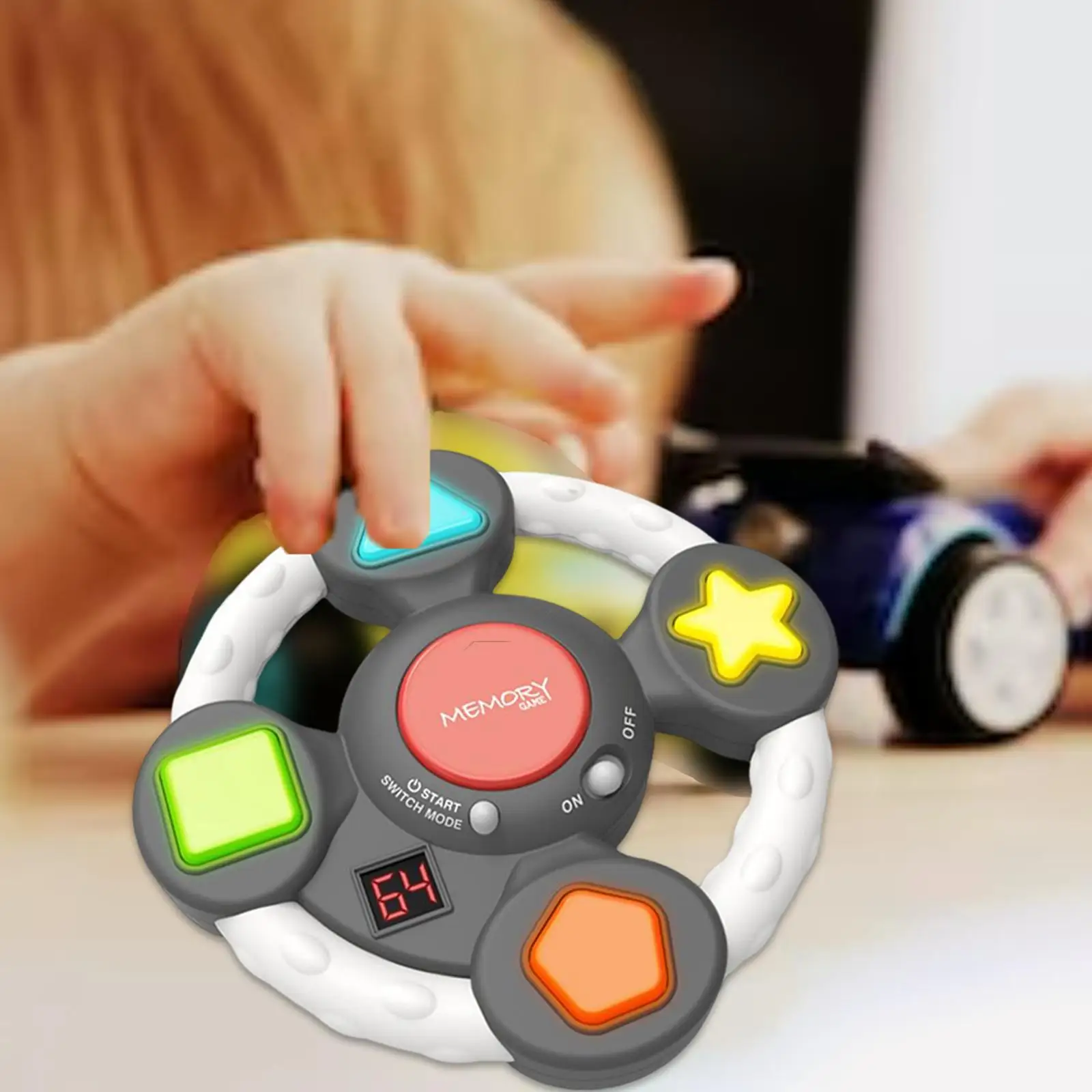 Classic Electronic Memory Game with Lights Sound Handheld Controller Follow The Flashing Sequence for Children Toddler Kids