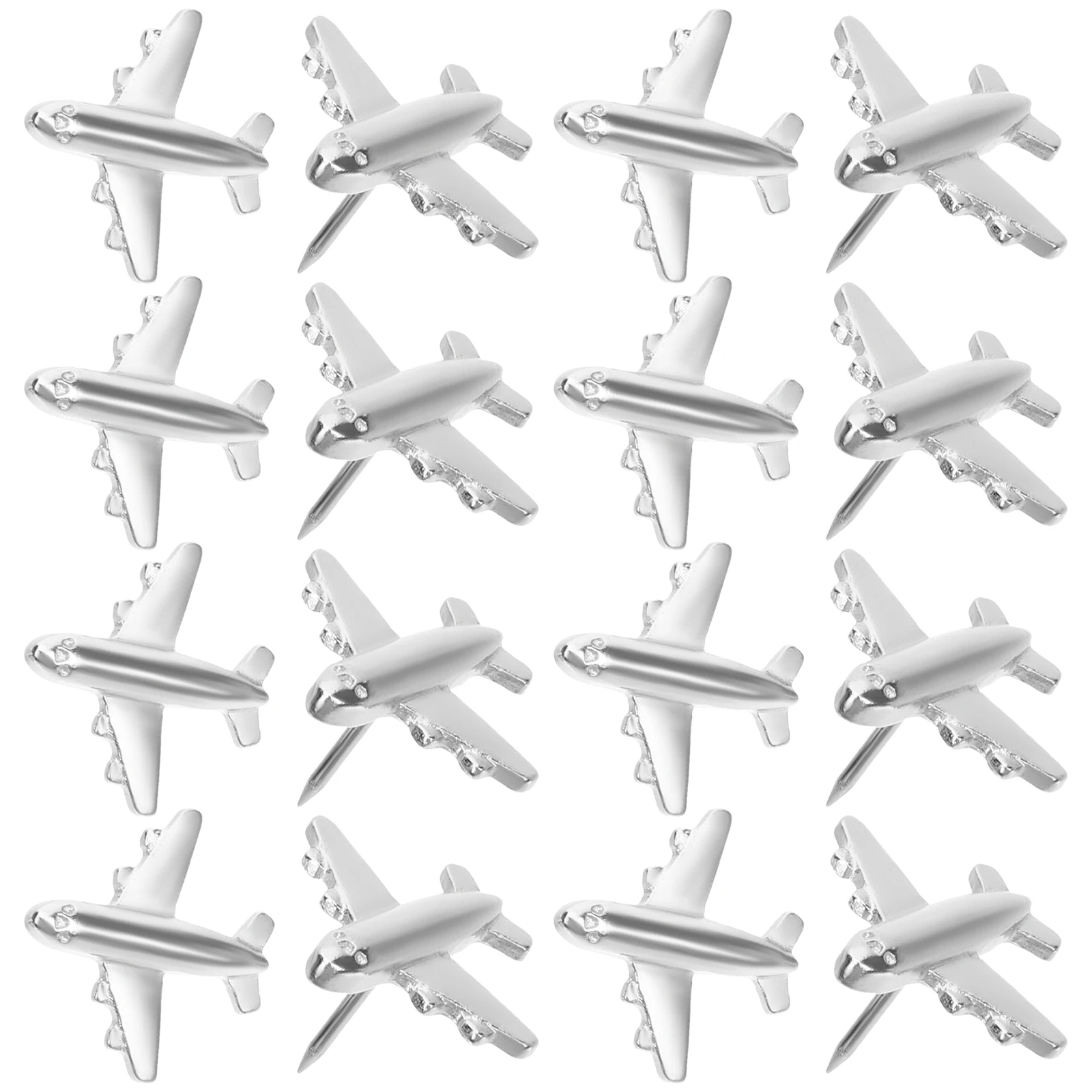 24 Stück Flugzeug-Reißnägel – Bunt, Aus Metall, 2x2 Cm, Für Pinnwände, Korktafeln & Deko
