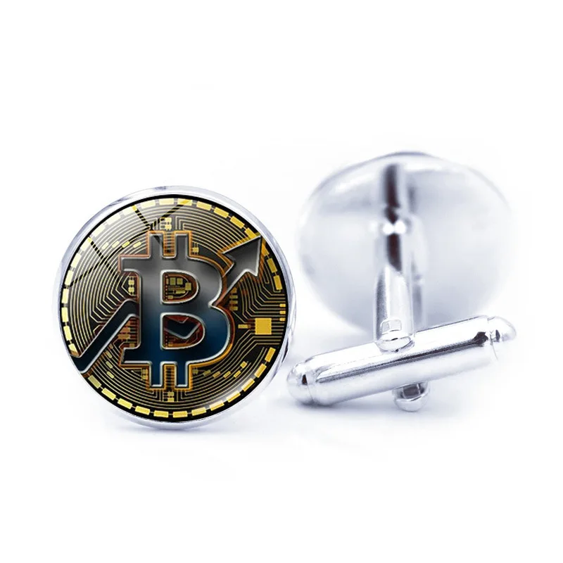 French Shirt Cufflinks Men's Metal Banquet Round Bit Coin Button Creative Exquisite Cuff Link Gifts crystal cufflinks motorcycle cufflinks