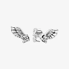 

Authentic S925 Sterling Silver Shining Cz Wings Earrings Women's Fashion Silver Earrings Jewelry Gifts