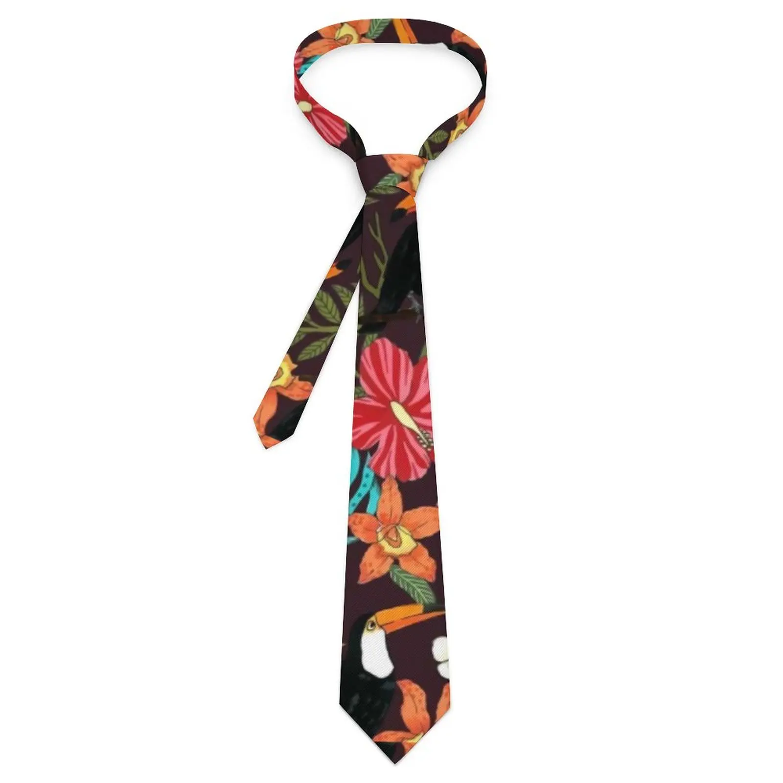 

Красочный галстук с цветочным принтом Тропический цветочный галстук с птичьими листьями для свадебной вечеринки галстук для шеи Мужской Повседневный галстук с дизайнерским воротником
