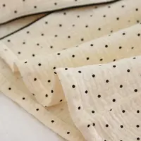 2025 Spring and Autumn New Women's Pajama Set 100%cotton crepe long-sleeved trousers two-piece polka dot cute home wear thin set - Image 6