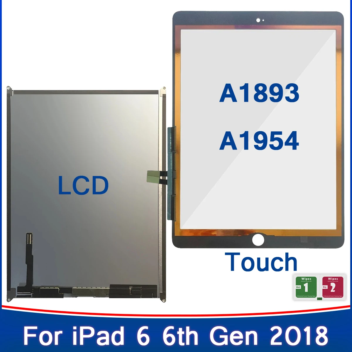 AAA+ LCD Touch Screen For iPad 2018 A1893 A1954 Touch Screen Digitizer  Panel LCD Display For iPad 6 6th Gen 2018 A1893 A1954 - AliExpress