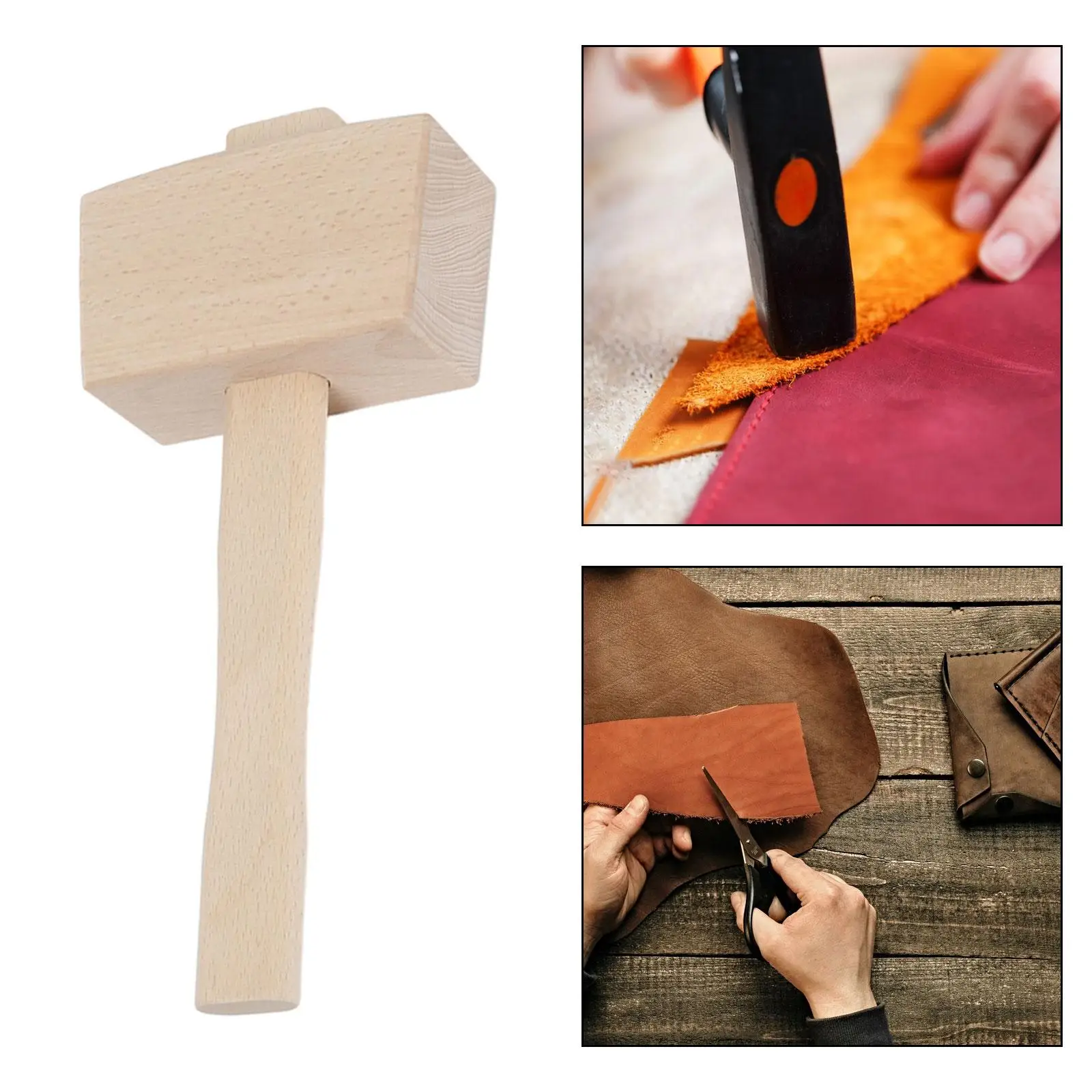 Wooden Hammer Ice Mallet Woodworking Tool Multifunctional Kitchen Accessory Hand Tool Wooden Mallet for Kitchen Bar Party