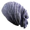 Men and Women Hat Mixed Color Cotton Striped Hip Hop Winter Warm Hat Beanies Knit Long Loose Hat Outdoor Warm Pullover Caps 4