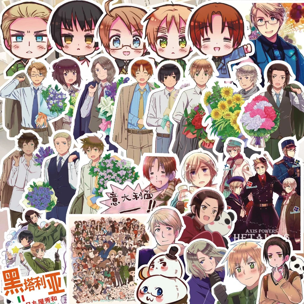 1 Packung Anime-Aufkleber Axis Powers Actionfiguren Feliciano Varga Ludwig Kiku Honda Alfred F. Jones Sammlung Geschenkspielzeug