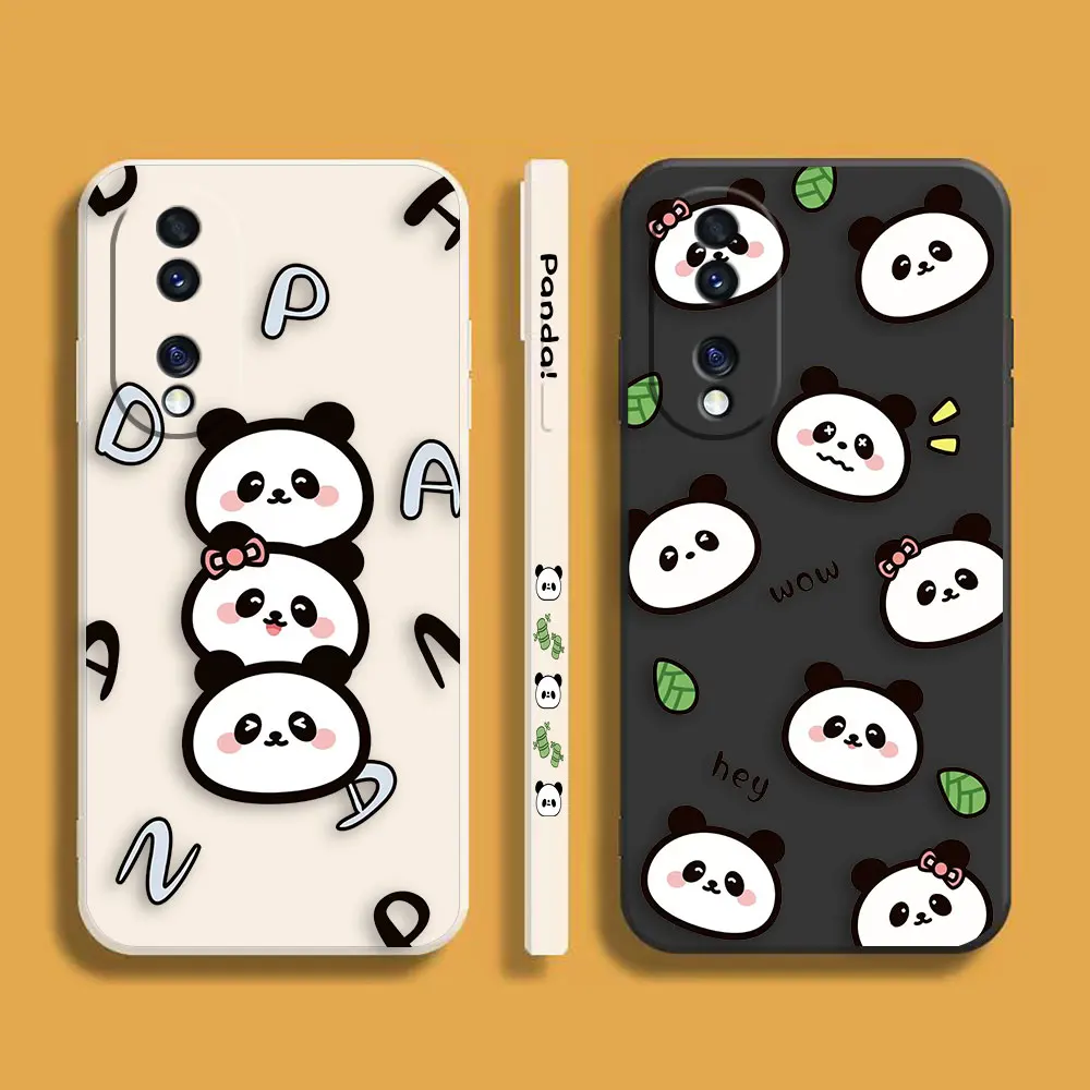 

Cute Cartoon Panda Phone Case For Honor 90 8X 9 10 20 30 50 50 60 60 70 80 80 GT SE 5G PRO PLUS Silicone Case Funda Shell Capa