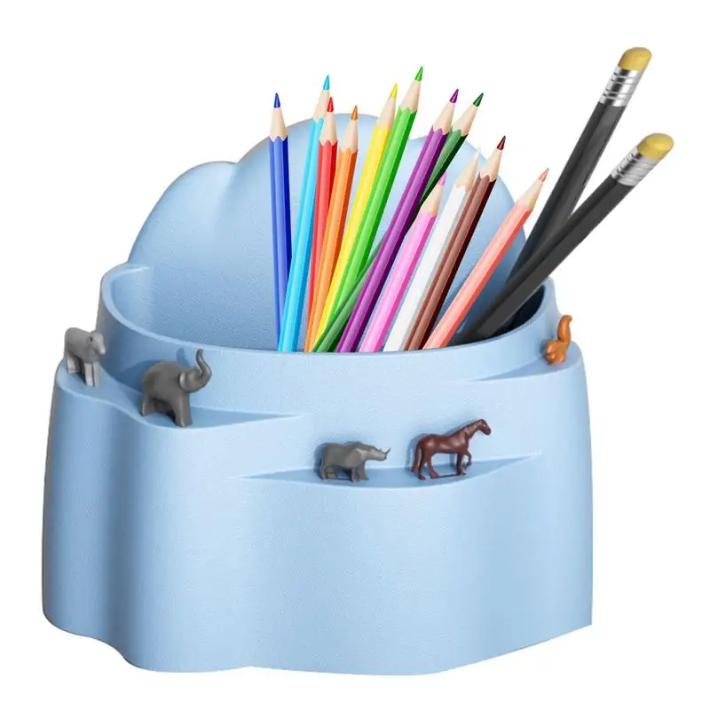 

Канцелярский держатель для стола, Большая вместительная коробка для хранения канцелярских принадлежностей, милый держатель для канцелярских принадлежностей с закладками для дома и школы