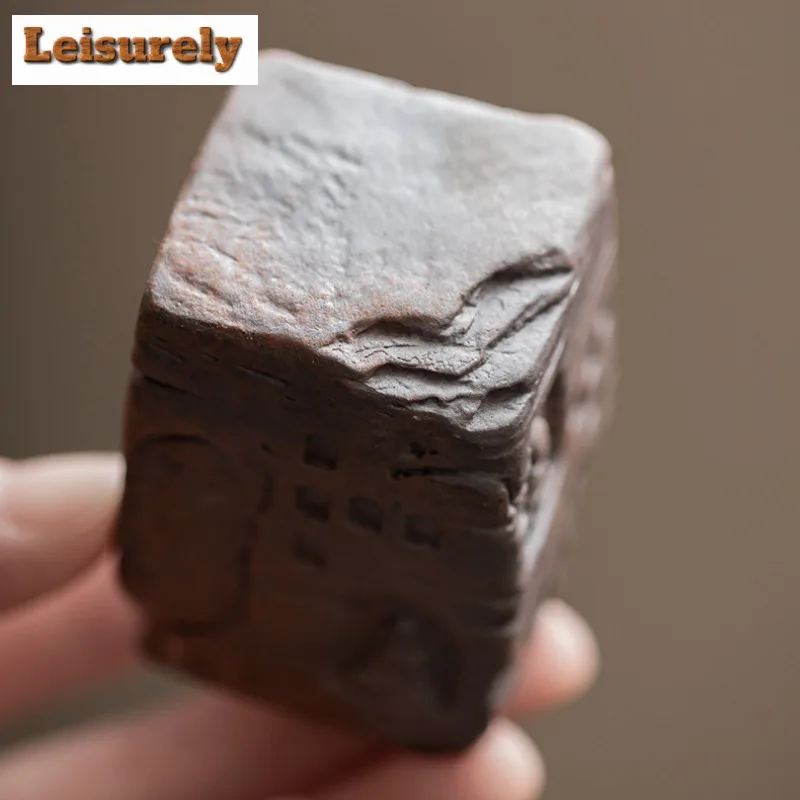 Zen Buddha Old Rock Mud Square Teapot Cover Holder Traditional Cover Frame Lid Bracket Zisha Pot Lid Shelf Cha Accessories Gift