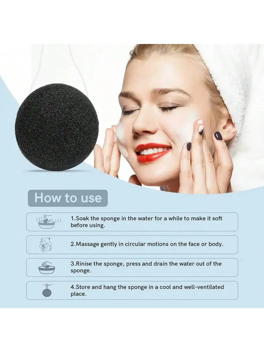 1Pc Natural Konjac Sponge Face Cleaner Washing Pore Sponge Facial Deep Cleanser Exfoliating Cleansing Puffs Skin Clean Care Tool